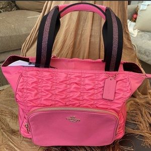 Confetti Pink Coach Travel Tote Bag New NWT